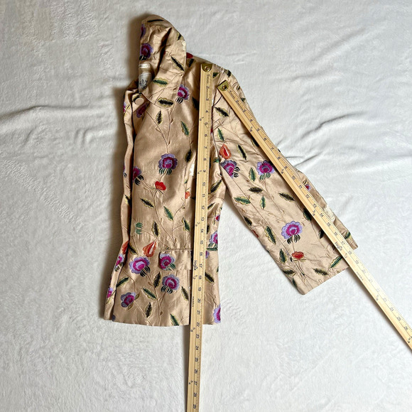 Paule Vasseur Women’s Embroidered Silk Jacket Sz M‎ 38 Floral Old Money Workwear - Picture 6 of 11